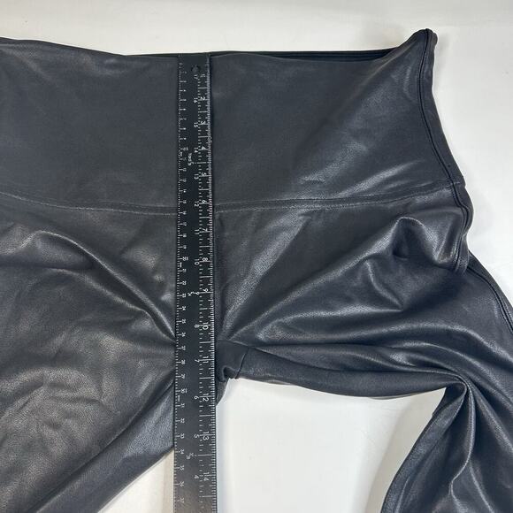 Spanx Leggings Women's 1X Black Faux Leather High Rise High Waisted Pull On - Picture 4 of 8